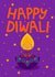 Cute Diwali Diyas Candle Card - Happy Diwali Celebrations - Festival of Lights created by Ludicrous Prints