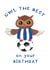 Cute Owl Birthday Card - for a Sheffield Wednesday fan created by Pixie Drew
