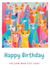 Rainbow coloured Cats - Happy Birthday card - to a cat loving lady created by Messy Cat