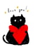 Cute Valentines Card - Cat - Love you! created by Cassie Howsley
