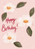 Birthday card with wild rose print created by Stephanie Webb-Bowen