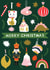 Retro- Pretty Christmas Card - Baubles- Cat- Merry Christmas- Nutcracker created by Jennifer Protheroe