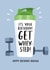 Gym protein shake birthday card for brother - Get whey-sted! created by Lucy Marie Design