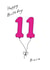 Cute 11th Birthday Card - Niece - Balloons created by A Ray of Sunshine Cards