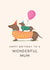 Cute Birthday Card - Wonderful Mum - Dachshund created by Studio Mads