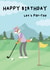 Cute Fun Birthday Card For Friends and Family - Fox Playing Golf - Let's Par-Tee created by Erin O'Farrell