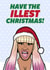 Funny Celebrity Nicki Christmas Card For Hip Hop Fan created by HollerPop