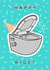 Cute funny illustrated birthday card for family or friends - Happy Bidet created by Katie Taylor