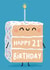 Cute Birthday Cake Card - Happy 21st Birthday created by Sophie Kent Illustration