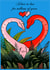 Cute Anniversary or Valentine's Card For Significant Other- Dinosaur Heart Shape created by Tee Rex