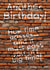 Birthday wish graffiti on old brick wall. created by MTMind