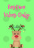 Cute festive Christmas Reindeer Rudolph neon colorful card for kids, friends created by Annie Marie Prints
