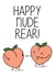 Funny New Year Card - Nude Rear Peach created by Leanneco.Studio