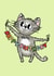 cute cat happy birthday card, for him, for her, for cat lover, from the cat, pet created by By Emma Dearling