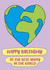 Cute Birthday Card For Aunty - Best Aunty In The World - Heart Globe created by size3art