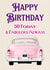 1974 50th Birthday: 50 Today, Fabulous Always - Pink Classic Car with 1974 Reg created by Dara, Ceramic Scripture