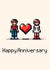Cute Anniversary Card - Pixel Gaming created by Mark's Cards
