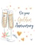 Golden Wedding Anniversary Card - with gold hearts and glasses created by Katie Phythian Design