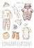 Cute New Baby Card - 2026 - Girl baby clothes created by Kate Garrett