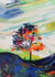 Iconic image of Sycamore Gap in bold abstract style for family or friends created by Jane Dennis Art