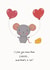 Cute Mouse Card For Significant Other - Cheese Lover - I Love You created by Emma Riches - Emma Riches Art