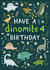 Dinosaur 4th Birthday Card - Have A Dinomite 4th Birthday created by Pear Tree Press