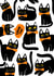 Cute Cats Thank You Card - Illustrated Black Cat created by Krafty Kitsune