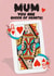 Playful Mother's Day card - for Mother - Queen of hearts and wine! created by Kasia Cards