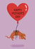 Cute Mother’s Day Card - Daschund Sausage Dog Balloon - For Mum created by Sophie Kent Illustration