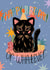 cute black cat for friend or family - happy birthday or whatever created by Julie Ursula