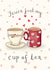 Cute Valentine's Day Card - Boyfriend - Cute cuppas created by Love Lucy Illustration