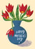 Pretty Mother's Day Card - Vase of Tulips created by @AimeeStevens.Design