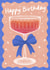 Pretty Birthday Card - Cute Vintage Cocktail Glass with A Bow created by @tikkled.pink