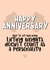 Cheeky Anniversary Card - Gym Bro - Not a personality created by fyou cards