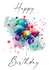 Happy birthday card with balloons created by Unique Greeting Cards, Gifts & Stickers