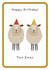 Funny Birthday Card - Punny Sheep wearing party hats created by Not at all Jack