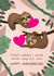 Sloth Anniversary Card - Husband, Wife - Cute Illustrated created by Bev O'Connor || @oconnordesign