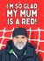 Funny Mother's Day Card - I'm So Glad My Mum is a Red - Liverpool FC created by Original Fox Cards
