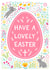 Pretty Illustrated Easter Card - with Bunnies and Flowers created by Pear Tree Press