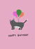 Cute Birthday Card - Cat & Balloons created by Olivia Knights