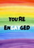 Cute Gay Engagement Card - You're Engayged - Pun created by Georgia