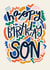Graphic Birthday Card - Abstract Modern Design - for Son created by Christine Cuddihy Illustration
