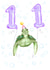 Cute Birthday Card - 11th - Sealife Turtle created by Citrus Bunn
