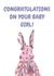 Cute new baby girl card for friends/ family - cute bunny - congratulations created by Alicia Foulds