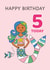 Happy Birthday Card - Cute Mermaid - 5 Today created by Paper Heart Designs