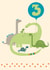 Cute Birthday Card - 3rd - Dinosaur Party created by Wink Design - Michelle Roberts