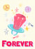 A Fun Pastel Retro Candy Sweet Ring Forever Engagement/Wedding card created by Emily Hline Illustration
