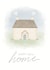 Happy New Home - Watercolour Cotswold Cottage - Housewarming Card created by The Orchard Embroidery Co.