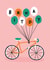 Cute Birthday Card - Bike Lover - Balloons created by Lucy Maggie Designs