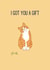 Cute Ginger Cat - Birthday Card - I Got You A Gift created by Sun & Stars